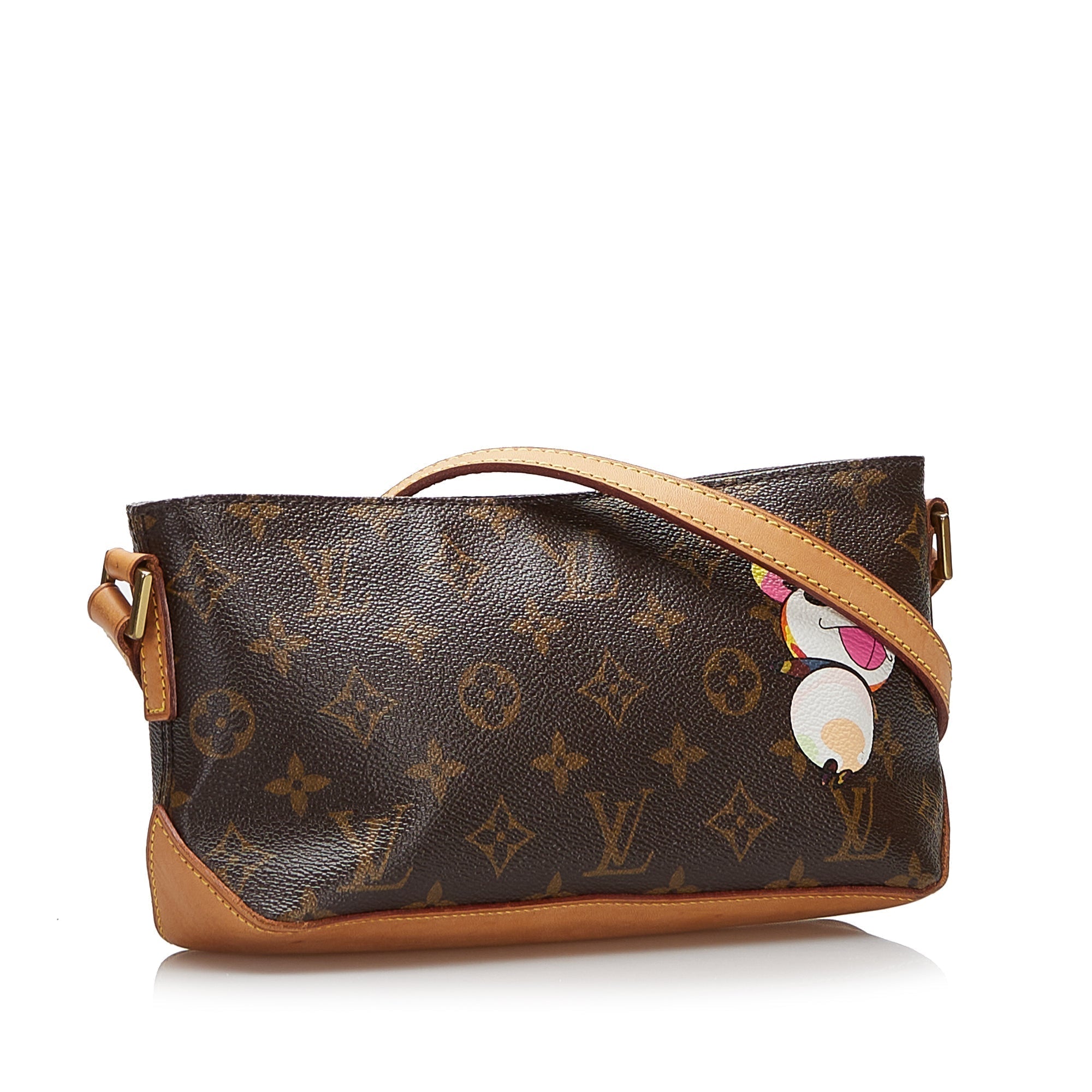 Brown LV Monogram Panda Trotteur Takashi Murakami Crossbody Bag