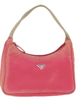 PRD Hand Bag Nylon Pink Auth 77341