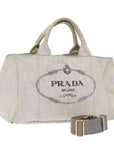 PRD Canapa MM Hand Bag Canvas 2way Gray Auth 77360