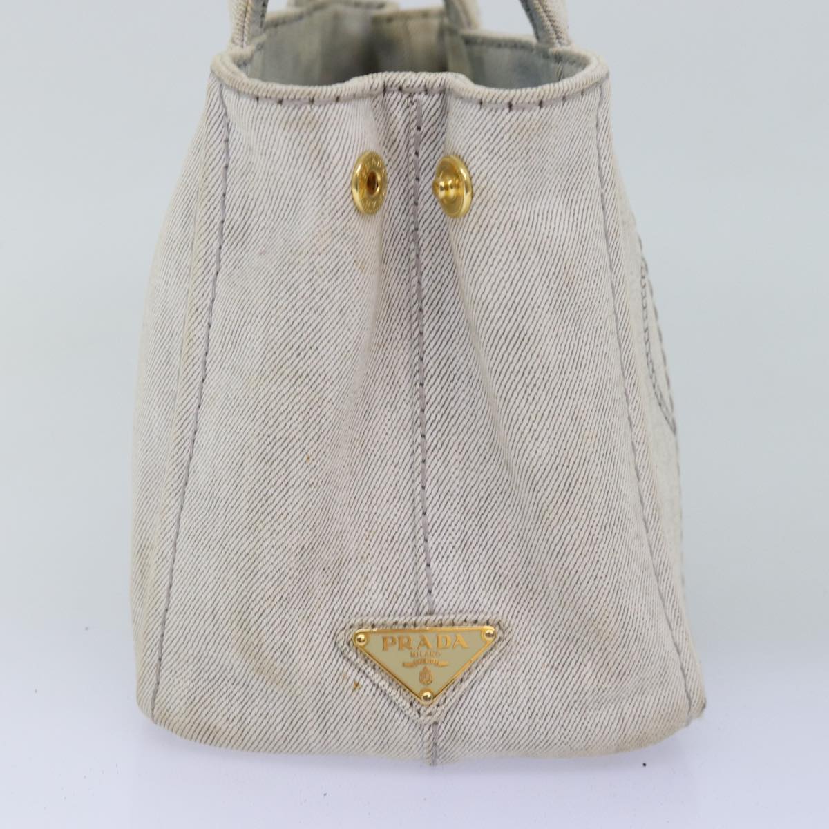 PRD Canapa PM Hand Bag Canvas 2way White Auth 77362