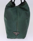 PRD Hand Bag Nylon Khaki Auth 77672