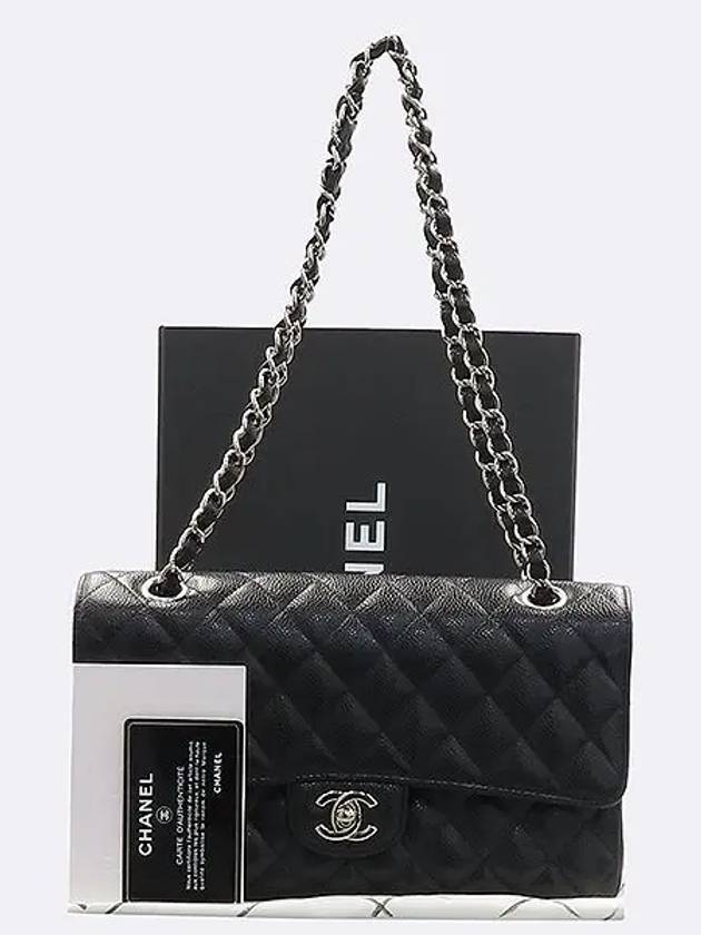 A01112 Caviar Classic Medium M Size Flap Chain Shoulder Bag CH
