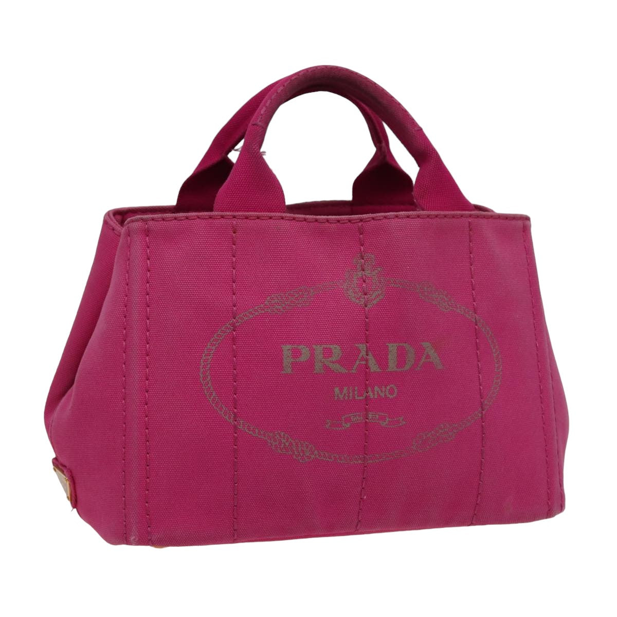 PRD Canapa PM Hand Bag Canvas Pink Auth 78227