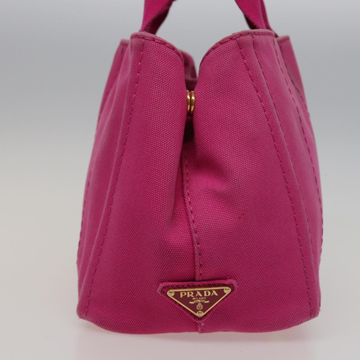 PRD Canapa PM Hand Bag Canvas Pink Auth 78227