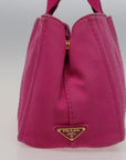 PRD Canapa PM Hand Bag Canvas Pink Auth 78227