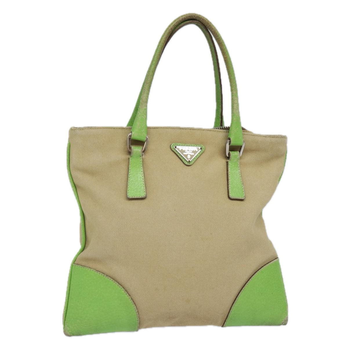 PRD Hand Bag Canvas Beige Auth 78255