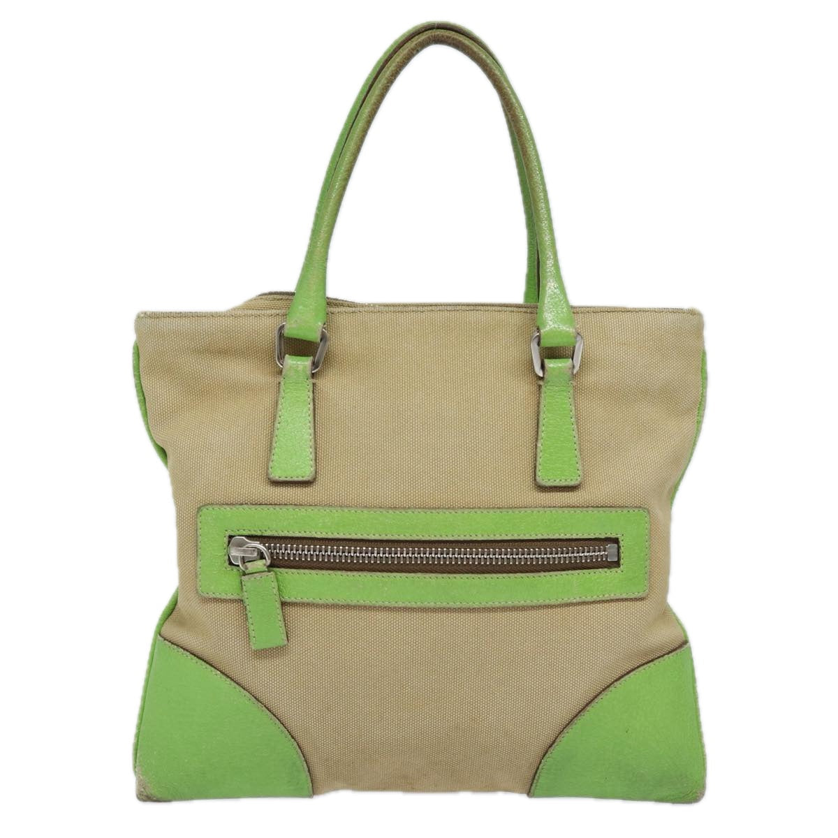 PRD Hand Bag Canvas Beige Auth 78255