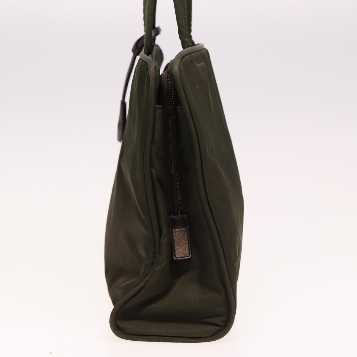 PRD Hand Bag Nylon Khaki Auth 78419