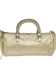 PRD Hand Bag Leather Gold Auth 78813