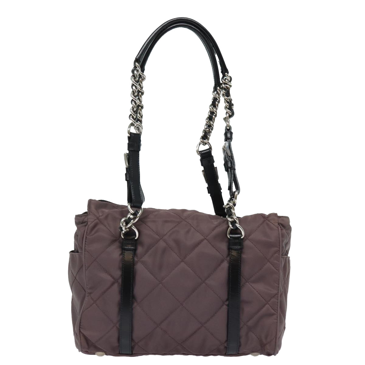 PRD Chain Shoulder Bag Nylon Purple Auth 79154