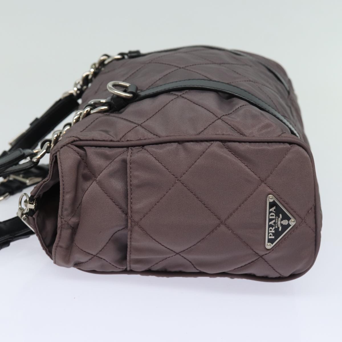 PRD Chain Shoulder Bag Nylon Purple Auth 79154