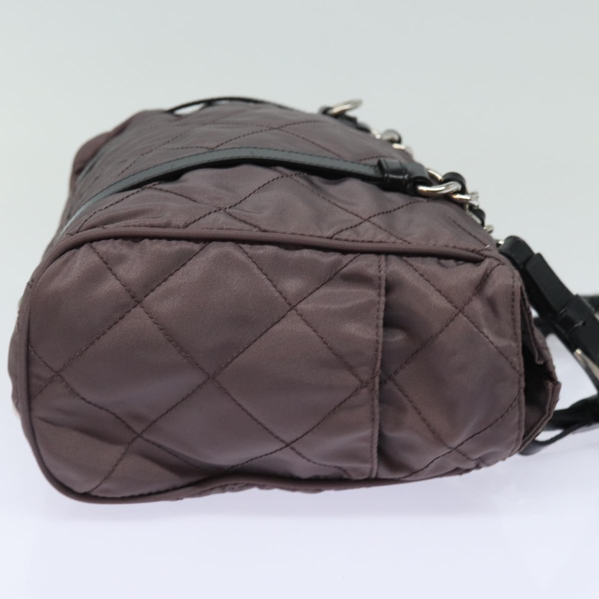PRD Chain Shoulder Bag Nylon Purple Auth 79154