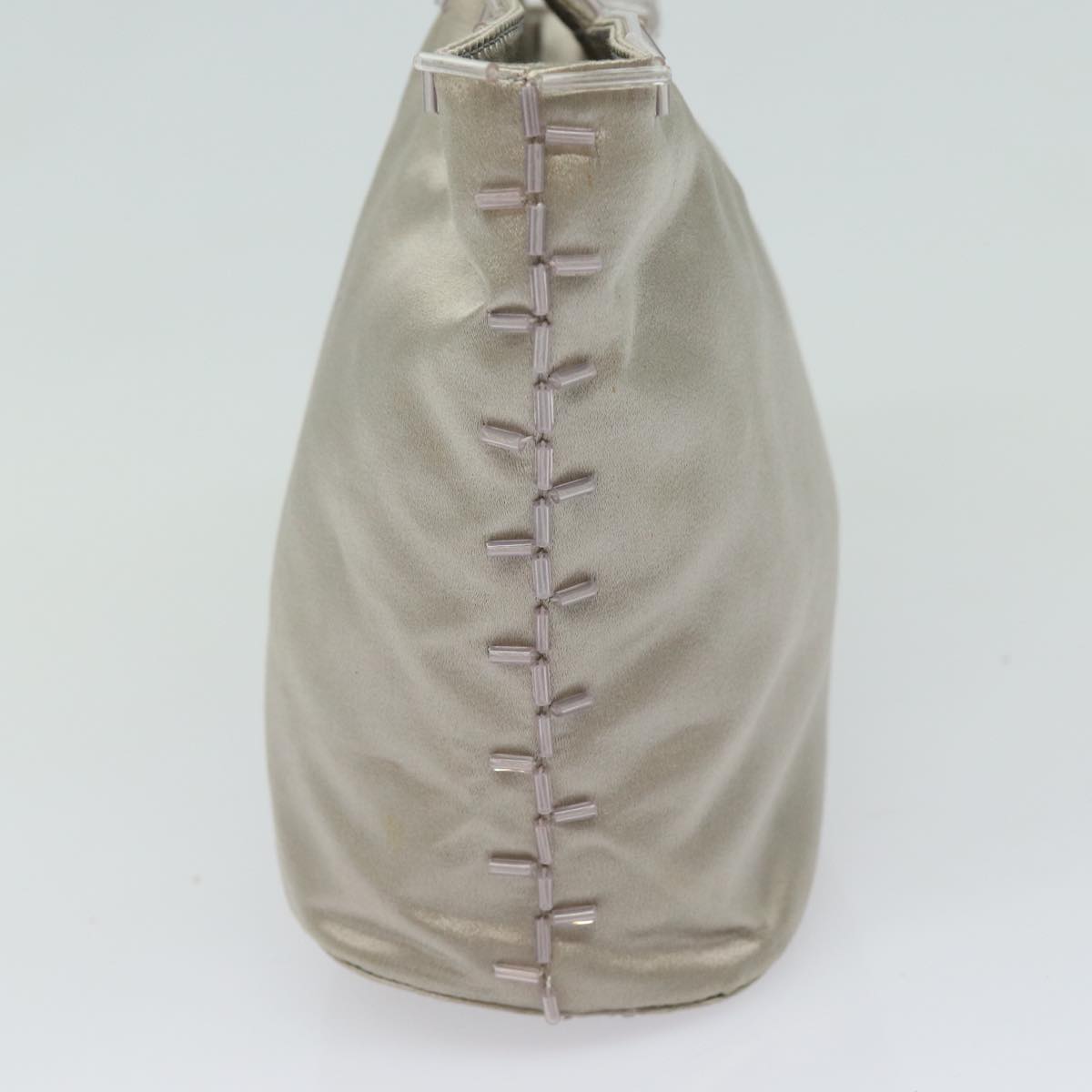 PRD Hand Bag Nylon Silver Auth 79203