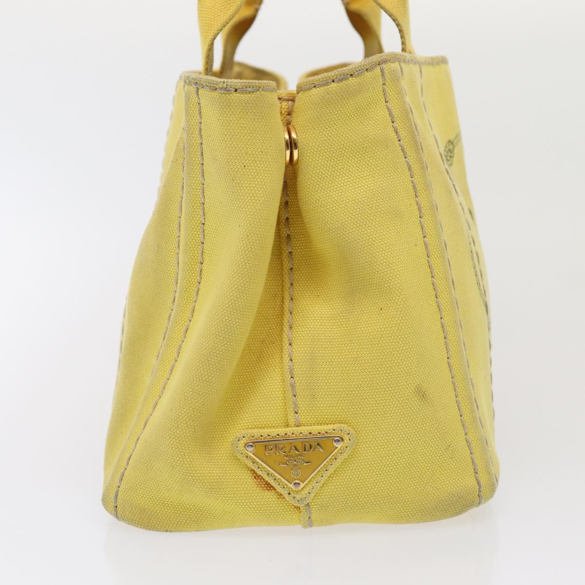 PRD Canapa PM Hand Bag Canvas 2way Yellow Auth 79532