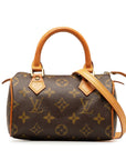 Brown LV Monogram Nano Speedy Bandouliere Satchel