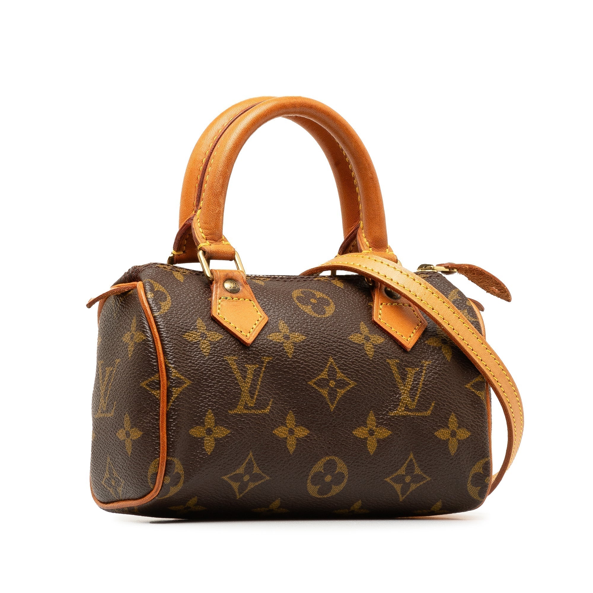 Brown LV Monogram Nano Speedy Bandouliere Satchel