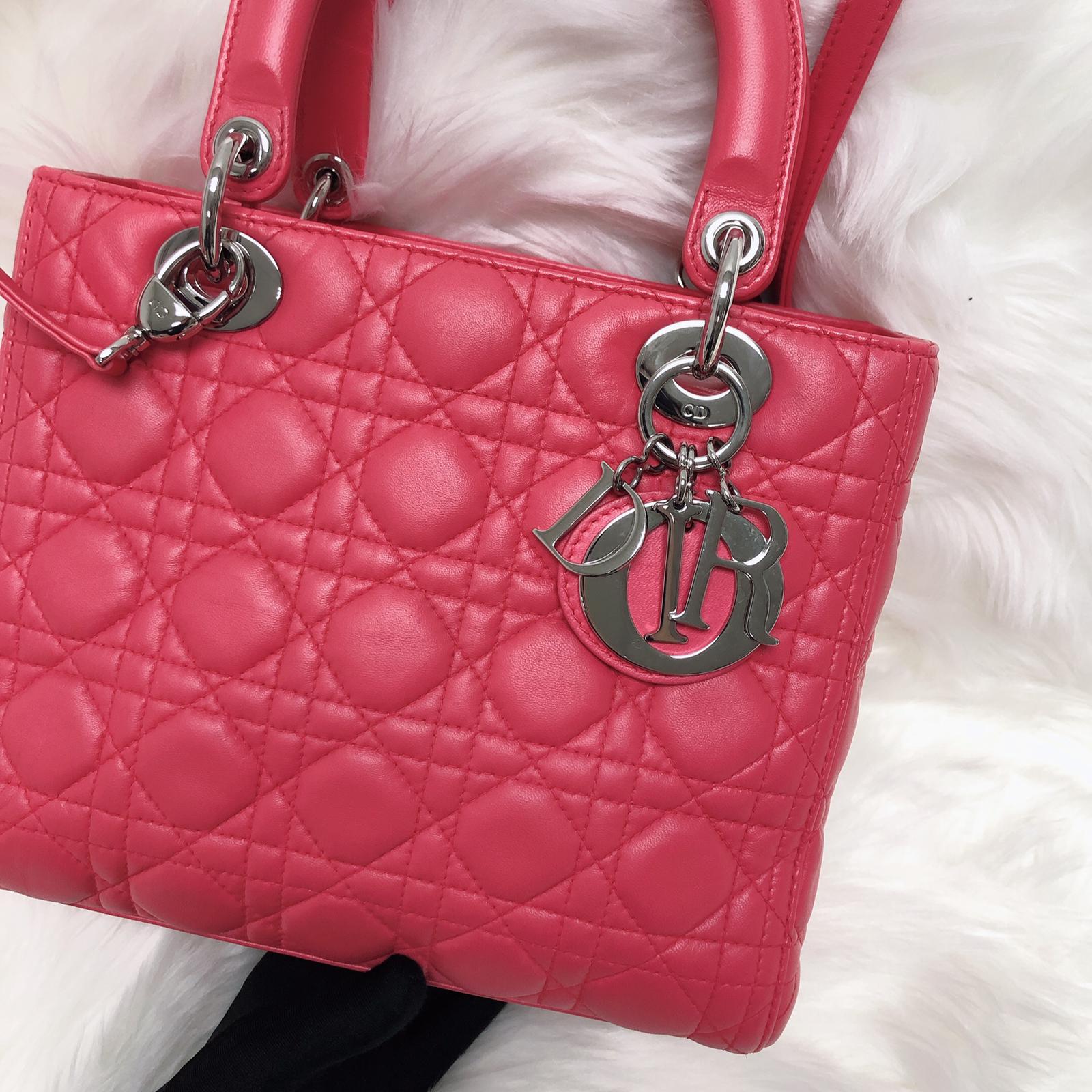 Cannage Lambskin Lady D1OR Medium in Red