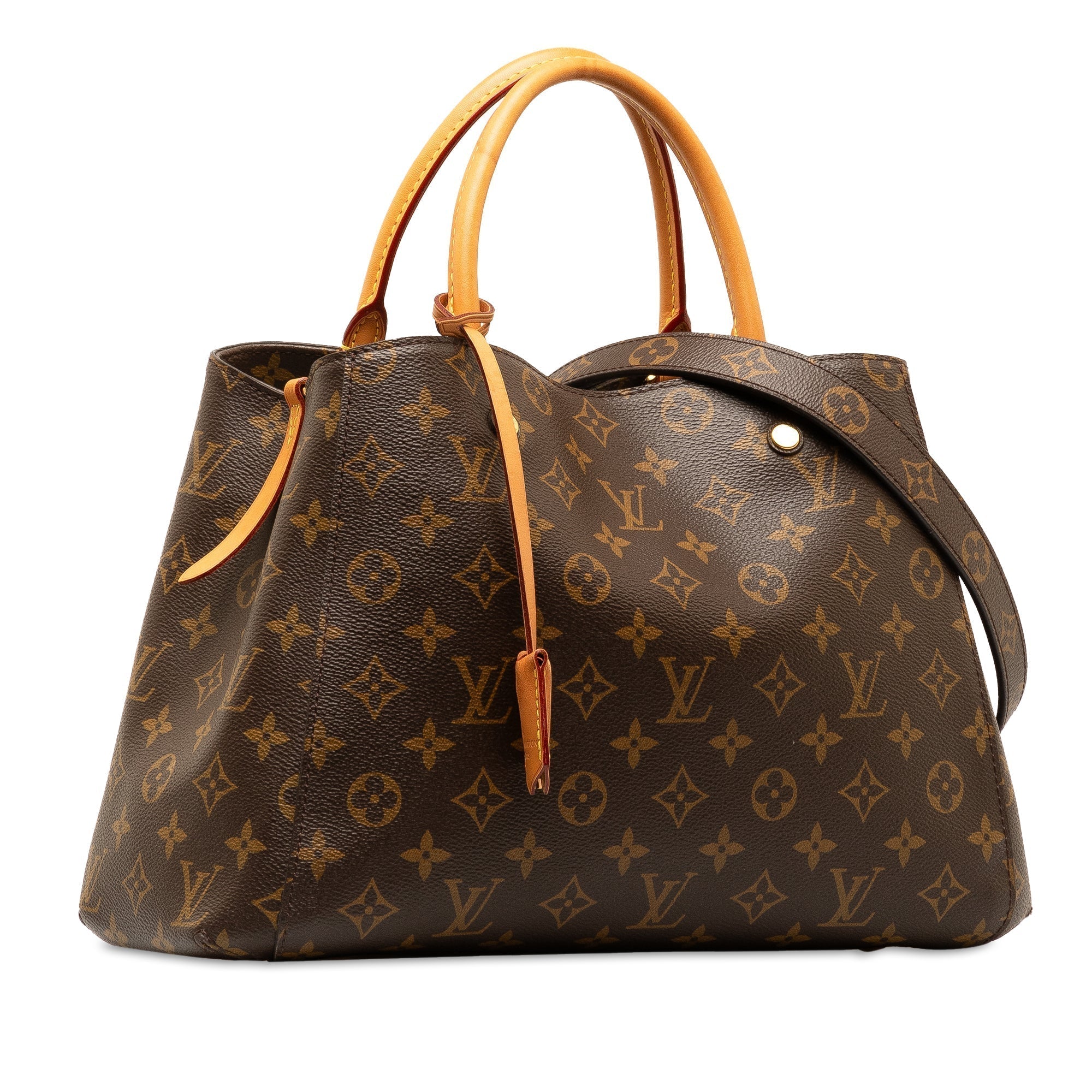 Brown LV Monogram Montaigne MM Satchel