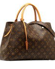 Brown LV Monogram Montaigne MM Satchel