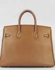 HMS Birkin 35cm Togo Leather Handbags Light Coffee Silver