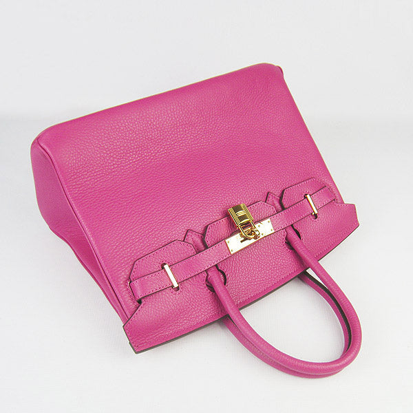 HMS Birkin 30cm Togo Leather Handbags Peach Golden