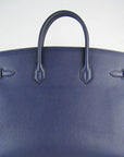 HMS Birkin 35cm Togo Leather Handbags 6099 Dark Blue Golden