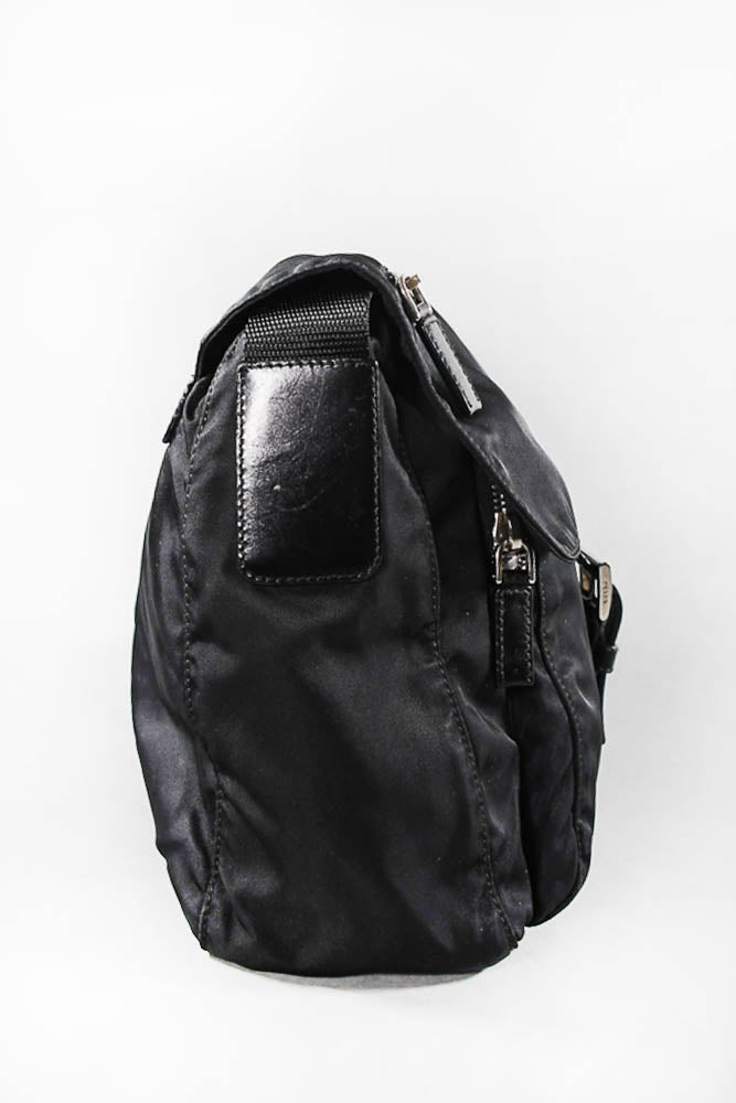 PRD Black Nylon Small Tessuto Messenger Bag