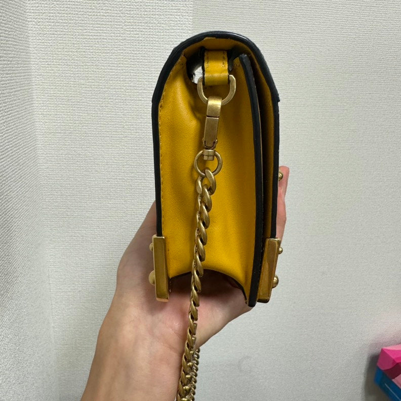 PRD Cahier Crossbody Bag,Yellow &amp; Black,Leather