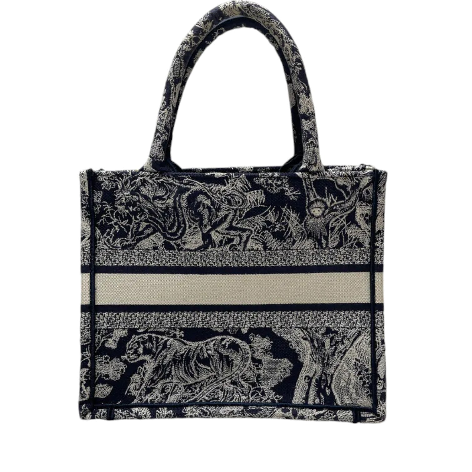 Book Tote Small D1ORiviera Toile De Jouy Canvas Blue