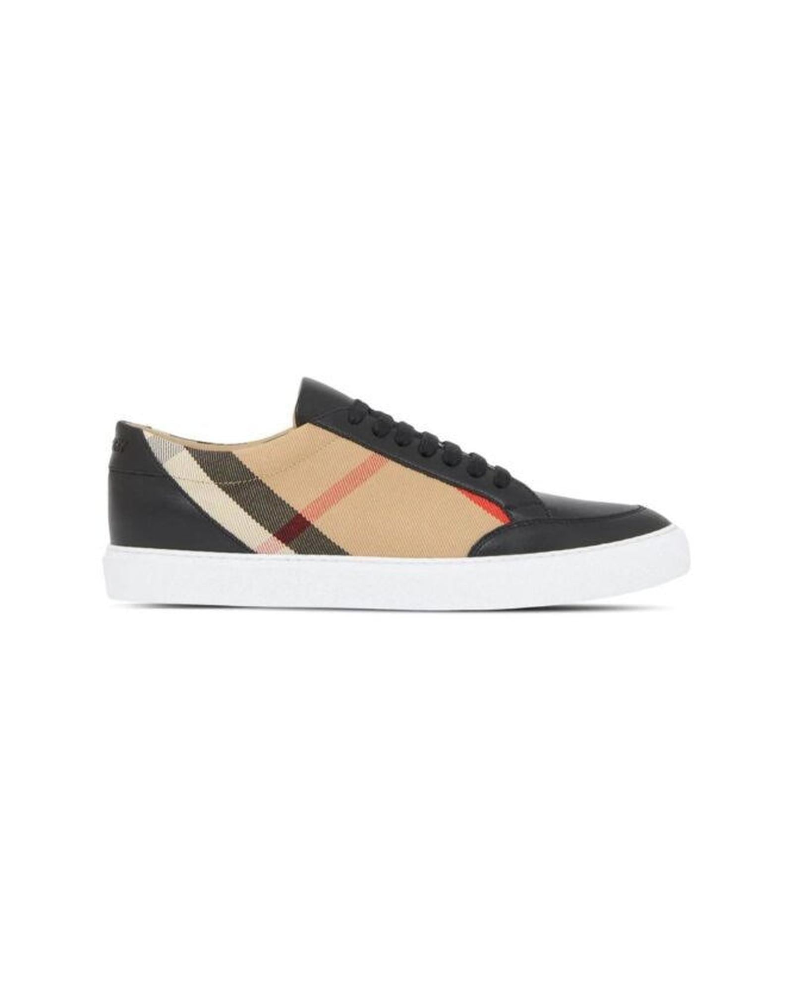 BBERRY Arthur Check Panel Leather Sneakers Women Black