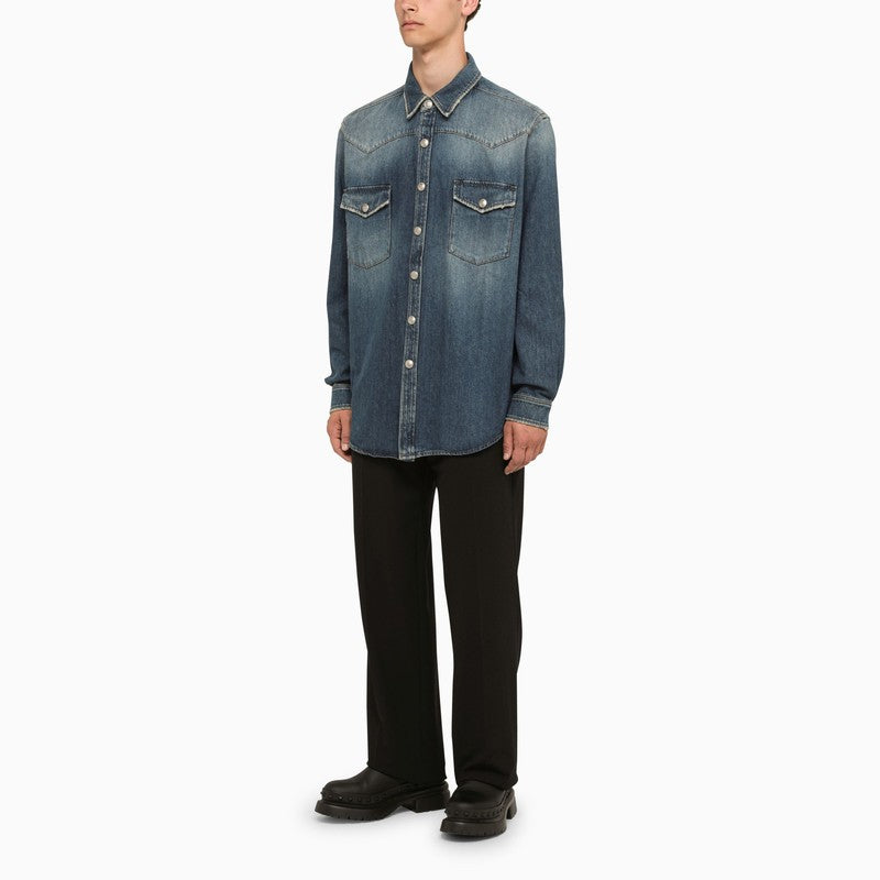 BBERRY Blue Denim Shirt Men