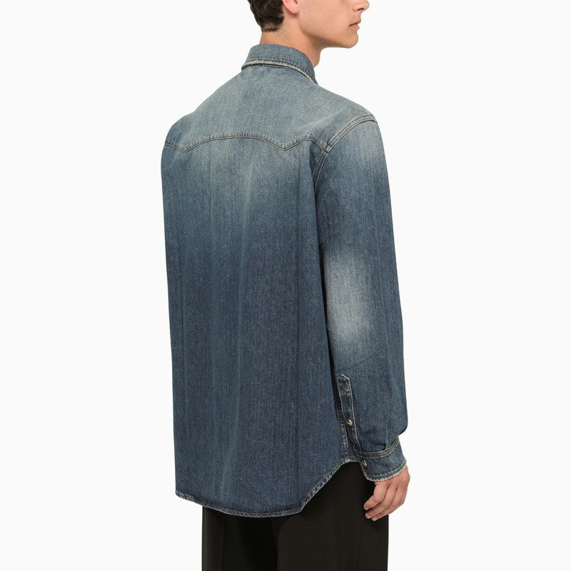BBERRY Blue Denim Shirt Men