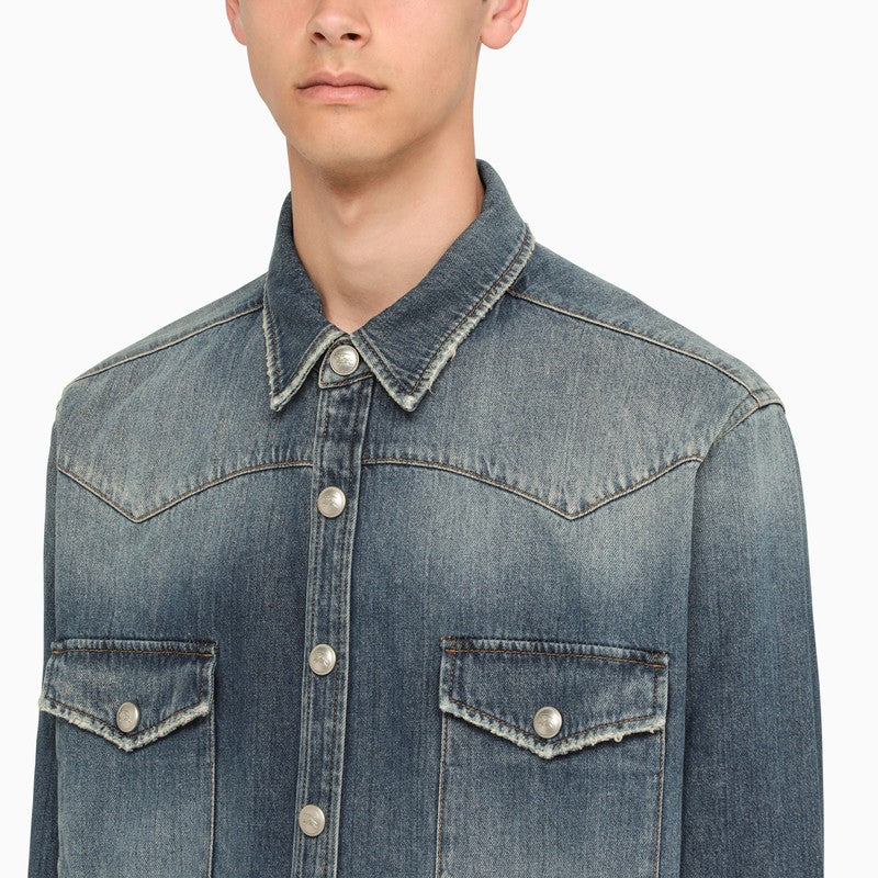 BBERRY Blue Denim Shirt Men