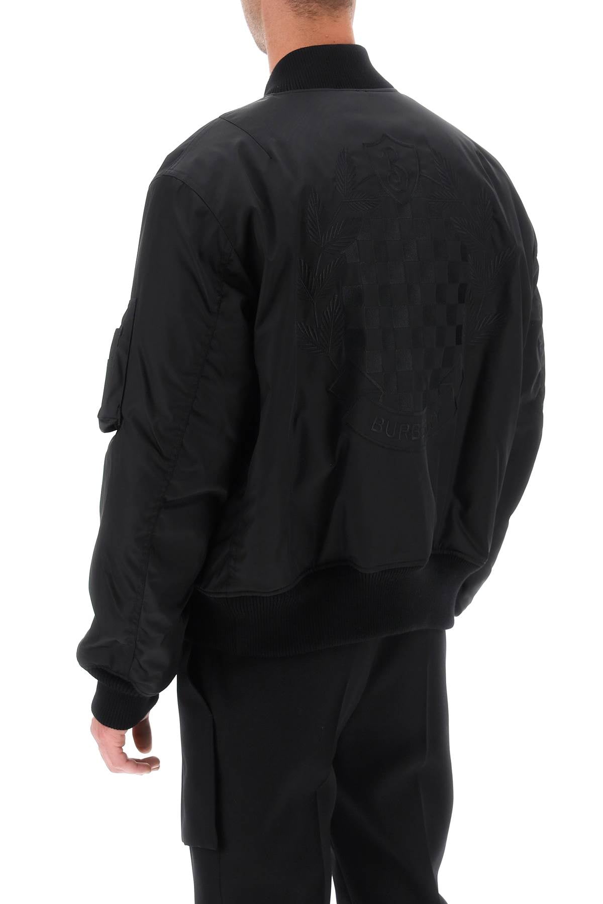 BBERRY 'Graves' Padded Bomber Jacket With Back Emblem Embroidery Men