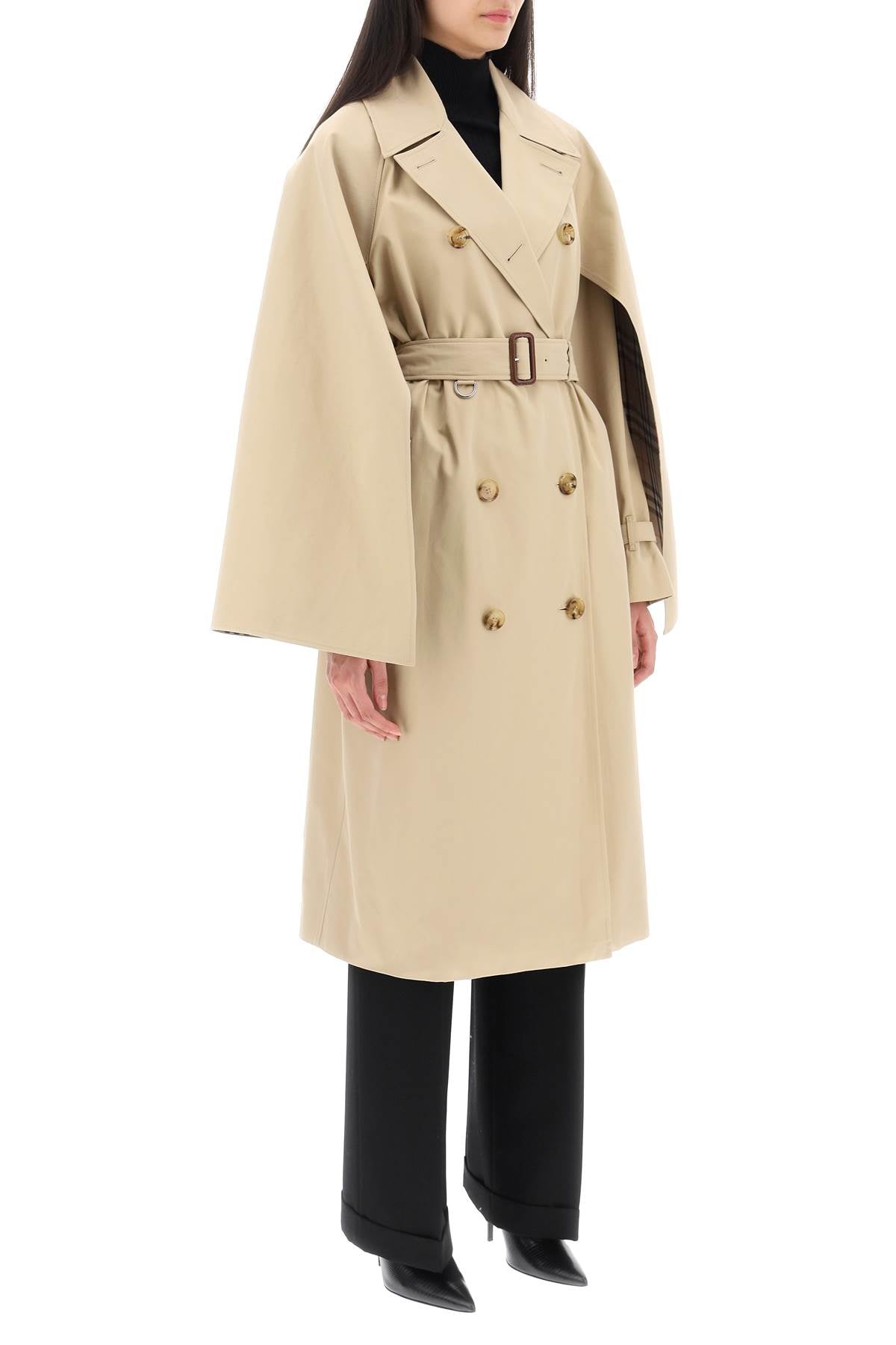 BBERRY 'Ness' Double-Breasted Raincoat In Cotton Gabardine Women