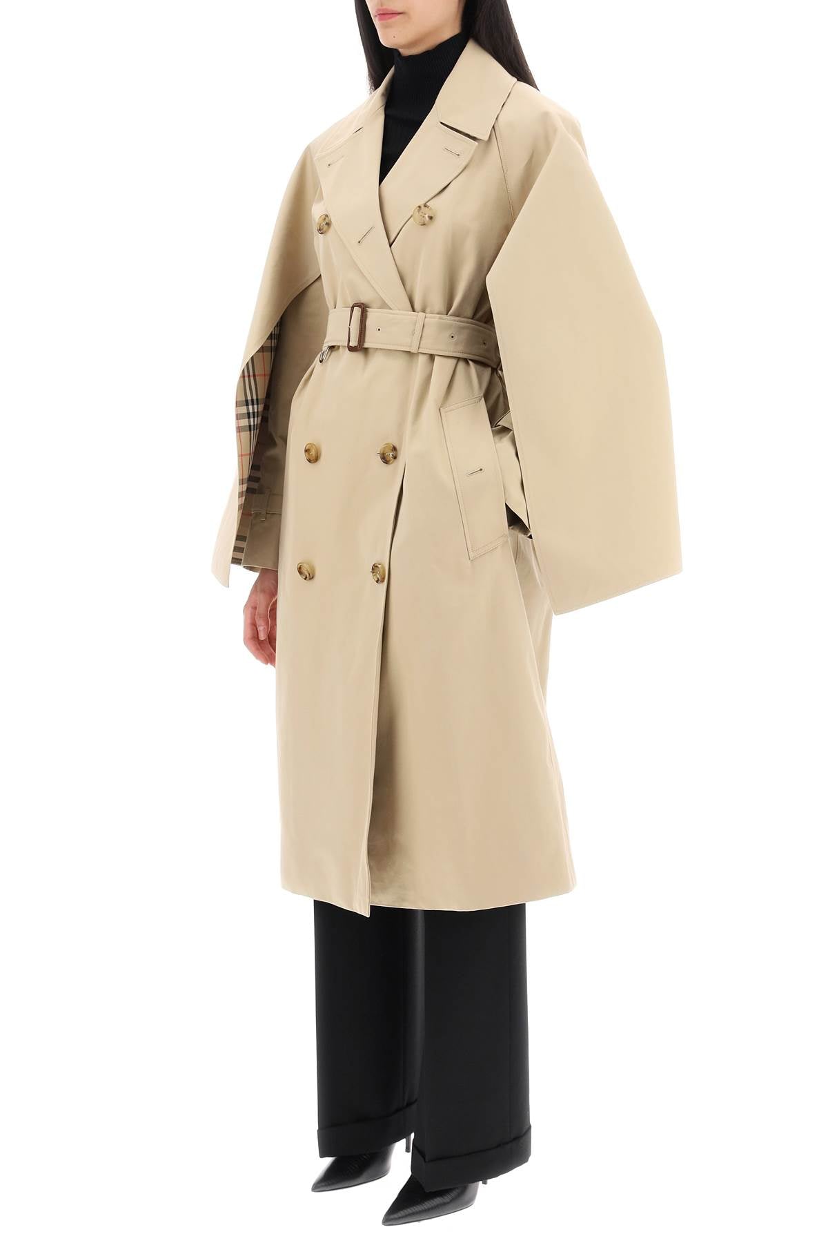 BBERRY 'Ness' Double-Breasted Raincoat In Cotton Gabardine Women