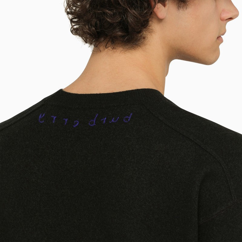 BBERRY Black Wool Crew-Neck Pullover Men