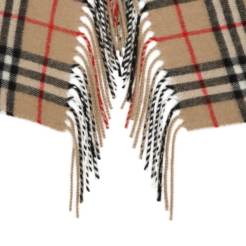 BBERRY Beige Cashmere Check Scarf Women
