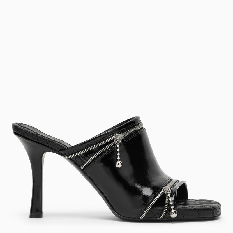 BBERRY Black Leather Sleep Sandal Women