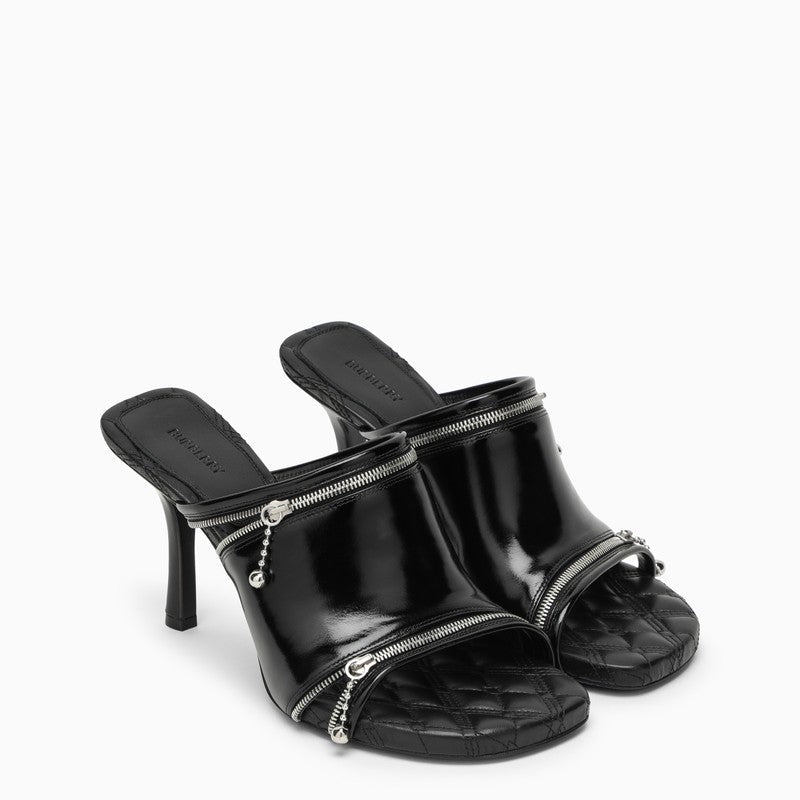 BBERRY Black Leather Sleep Sandal Women