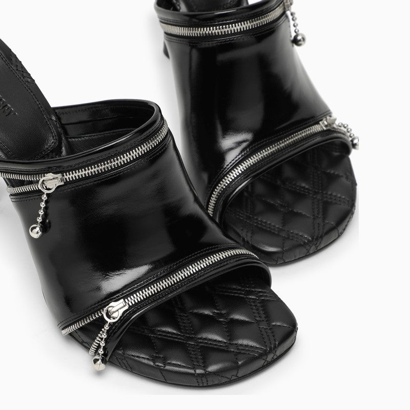 BBERRY Black Leather Sleep Sandal Women