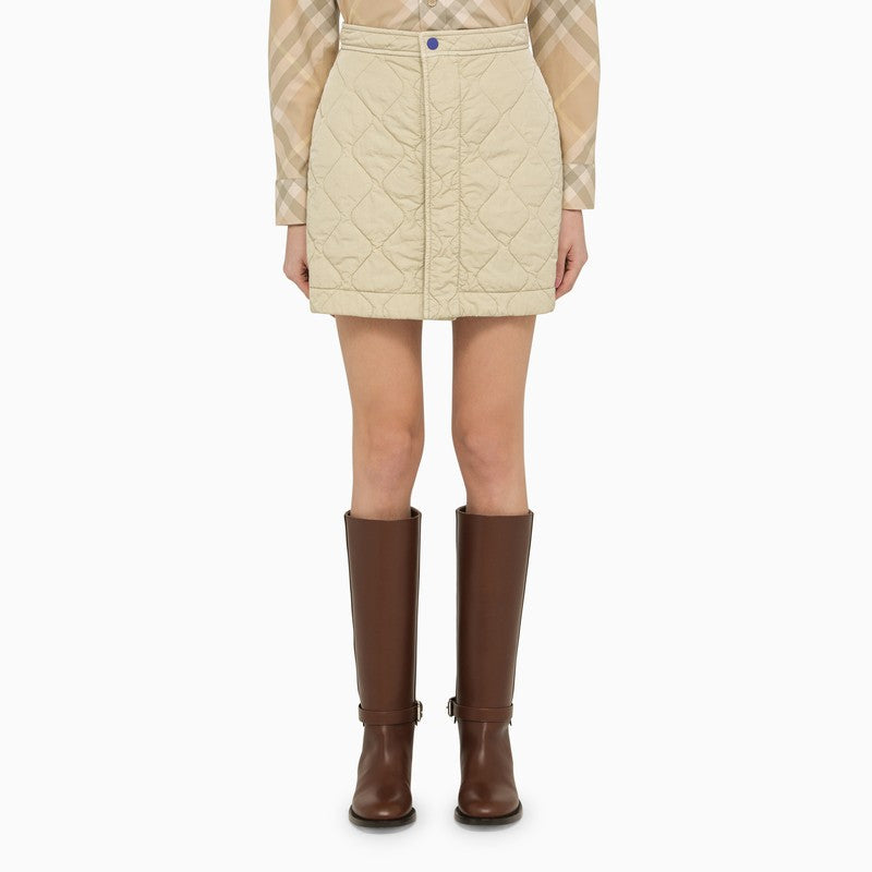 BBERRY Beige Quilted Nylon Miniskirt Women