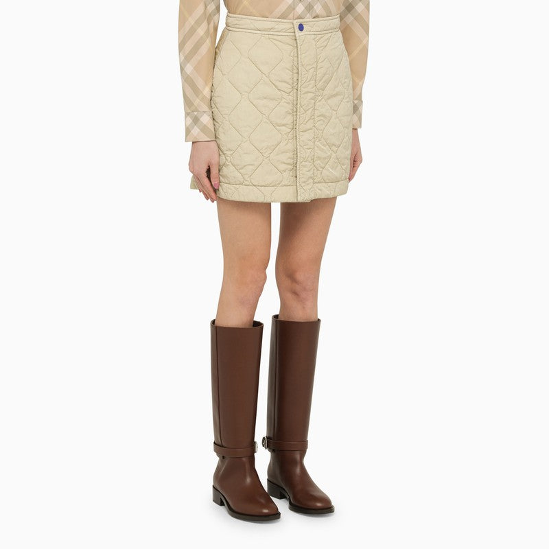 BBERRY Beige Quilted Nylon Miniskirt Women
