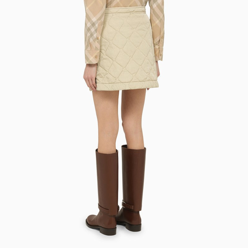 BBERRY Beige Quilted Nylon Miniskirt Women