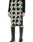BBERRY "Knitted Diamond Pattern Midi Skirt Women