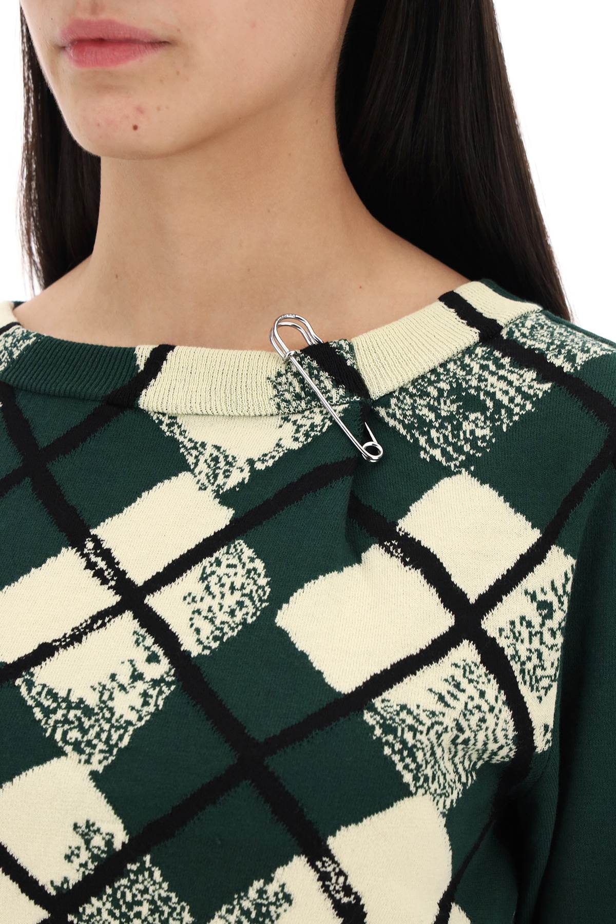 BBERRY "Cropped Diamond Pattern Pullover Women