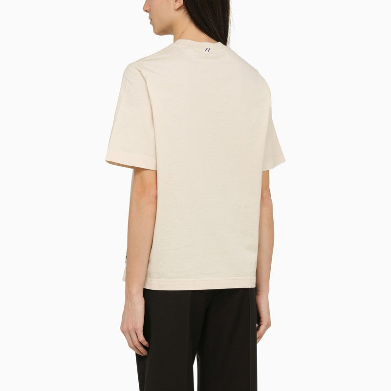 BBERRY Beige Crew-Neck T-Shirt With Logo Women