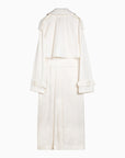 BBERRY Beige Silk Double-Breasted Trench Coat Women
