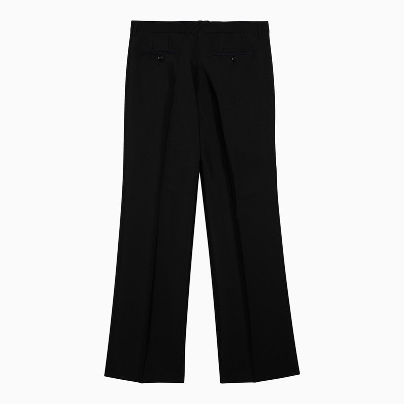 BBERRY Black Regular Trousers In Wool And Silk Blend Men