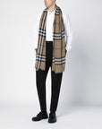 BBERRY Beige Check Pattern Scarf Men